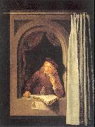 Painter with Pipe and Book